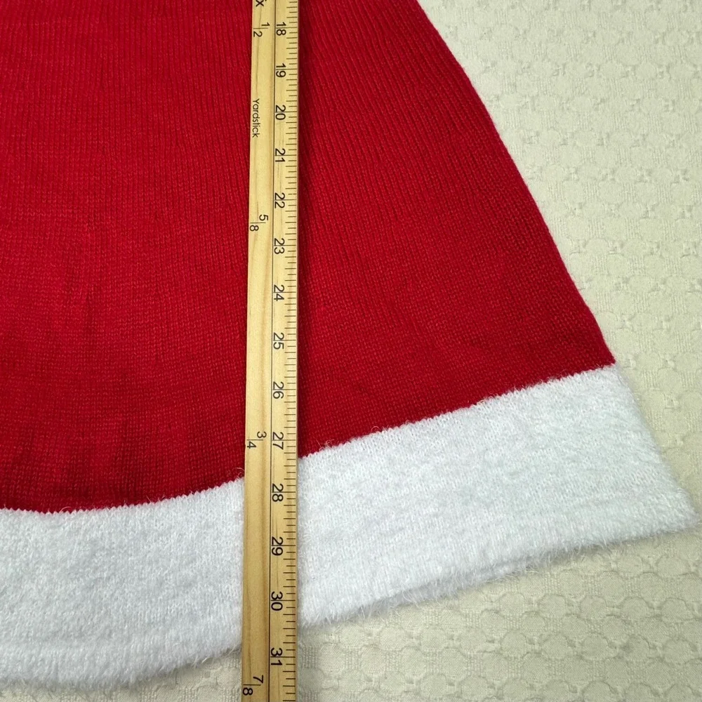 NEW Margaux Lexi Girl Red White Santa‎ Dress Knit Sequins Belt Sz L 14 Holiday